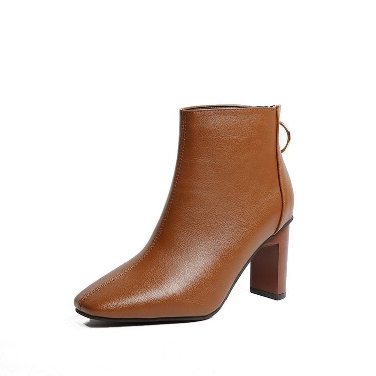 Square Toe Ankle Boots