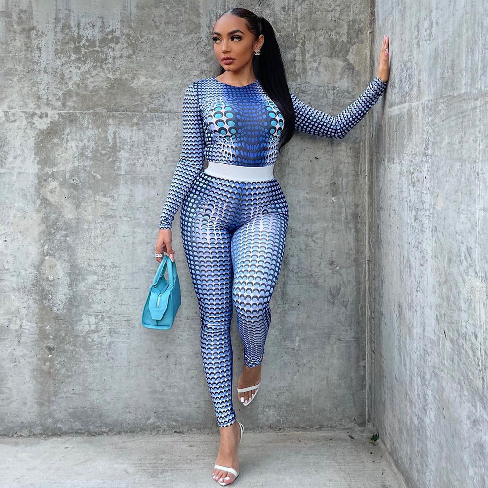 Polka Dot Printed Two-Piece Set