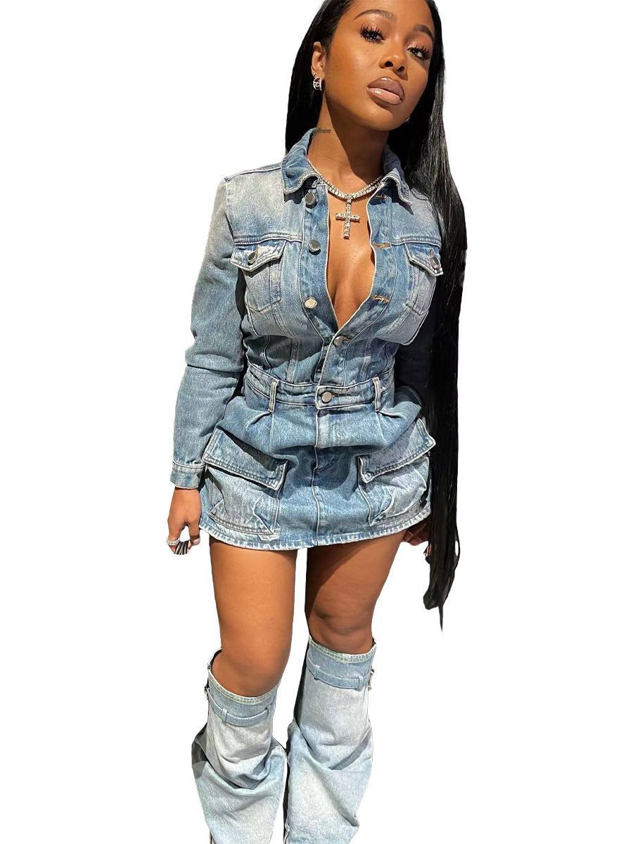 Washed Denim Dress