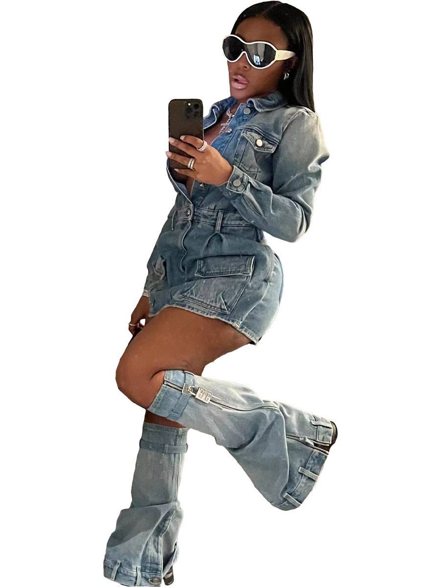 Washed Denim Dress