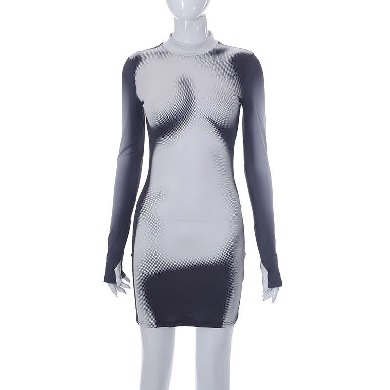 Body Print Mini Dress