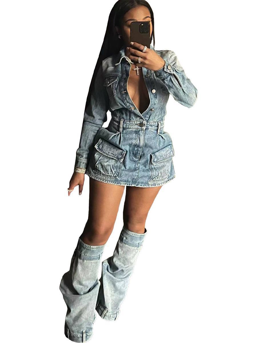 Washed Denim Dress