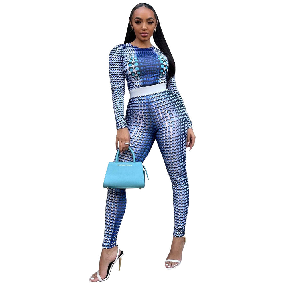 Polka Dot Printed Two-Piece Set