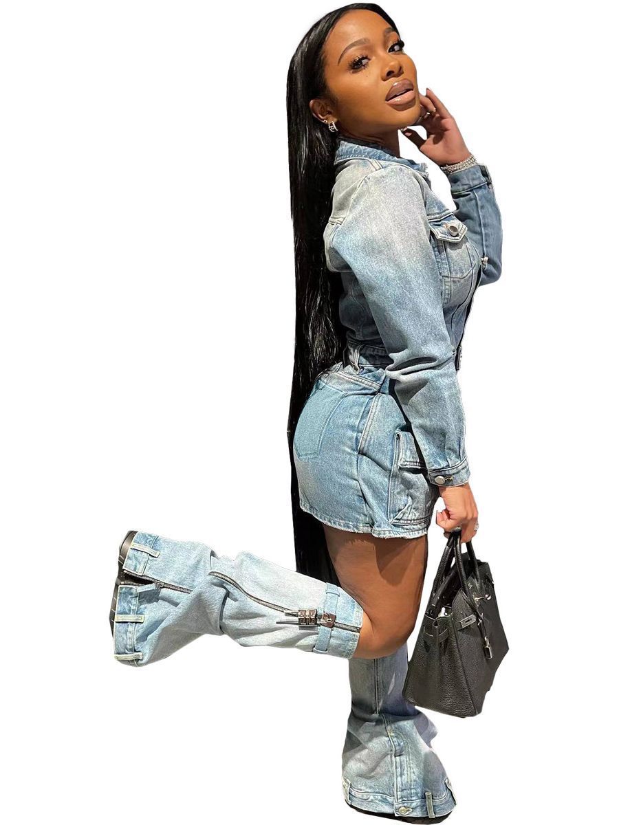 Washed Denim Dress