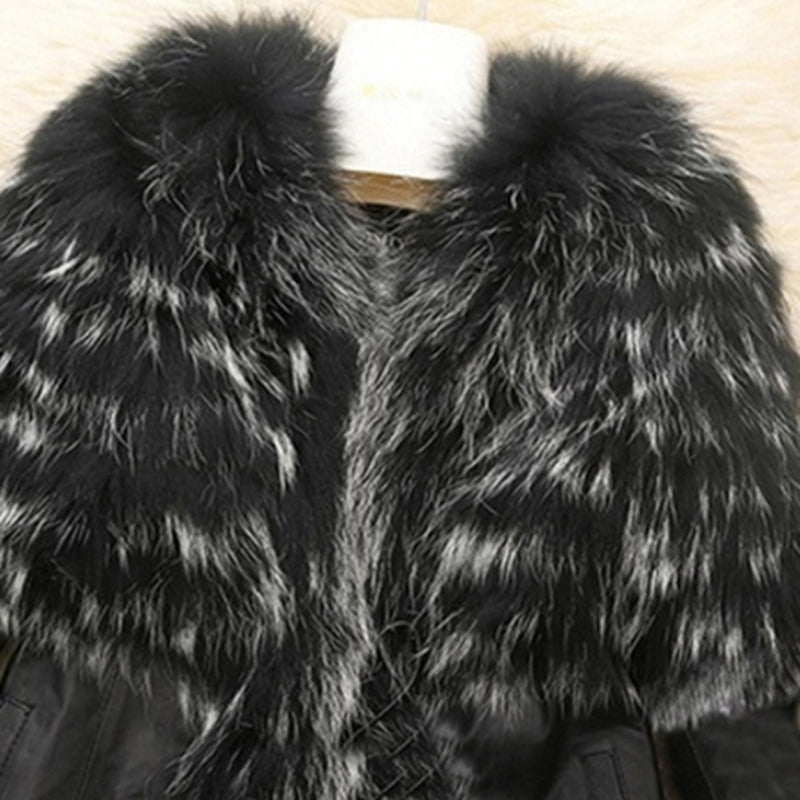 Leather Jacket With Faux Fur Collar