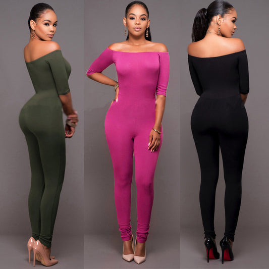 Off Shoulder Bodycon Jumpsuit