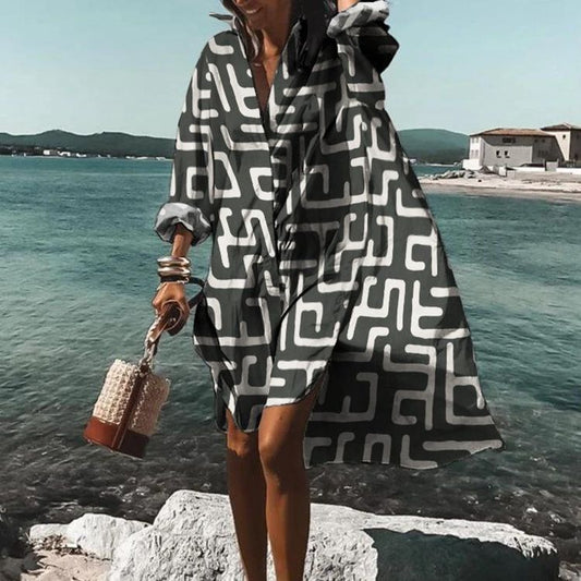 Geometric Shirt Dress
