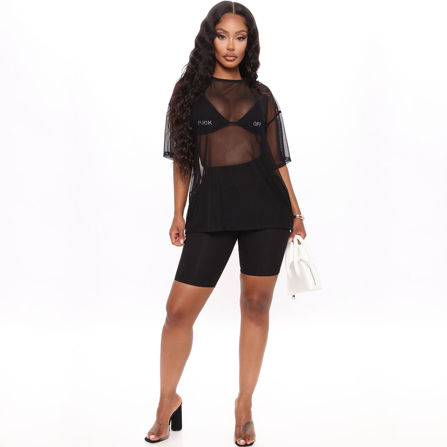 Mesh Biker Shorts Set