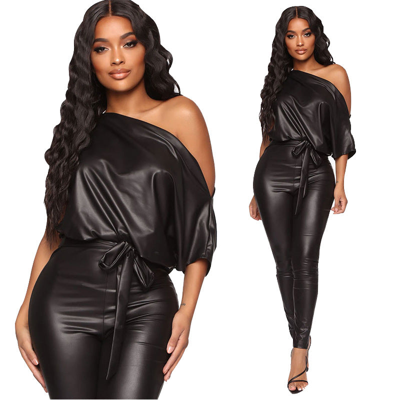 Faux Leather Jumpsuit