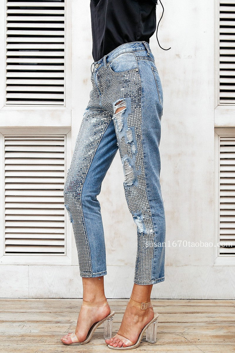 Sequined Jeans