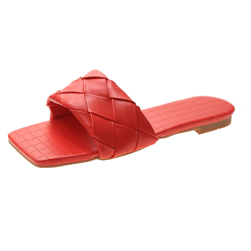 Woven Square Toe Flats