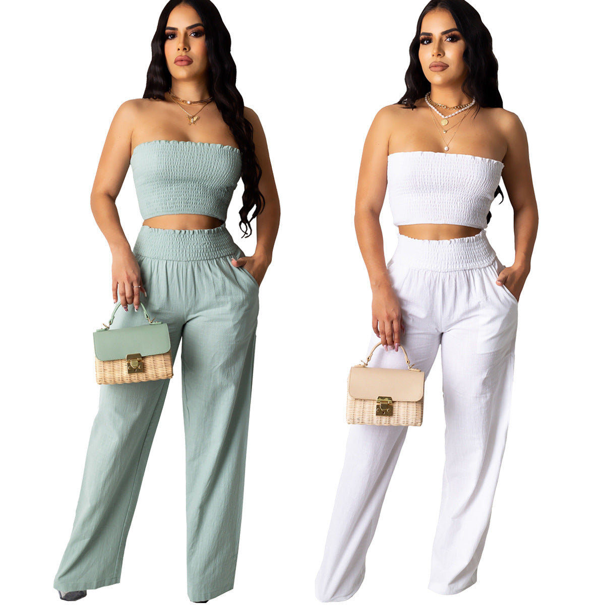 Tube Top Pants Set