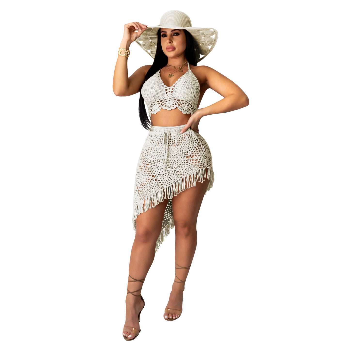 Crocheted Tassel Swimwear