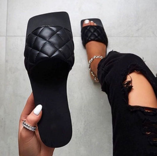 Quilted Flat Sandals