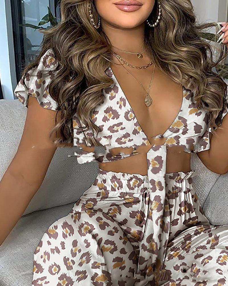 Front Tie Pants Set