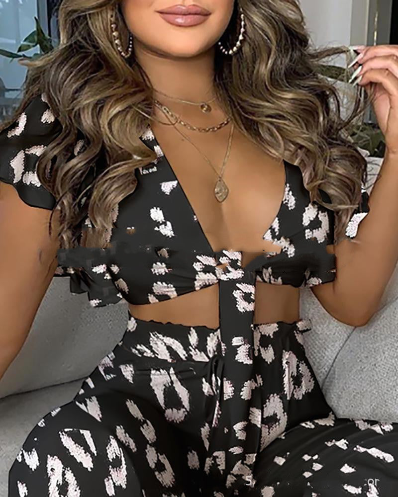 Front Tie Pants Set
