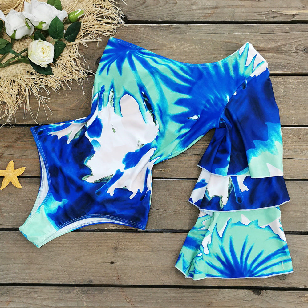 Tie-Dye One Shoulder Swimsuit