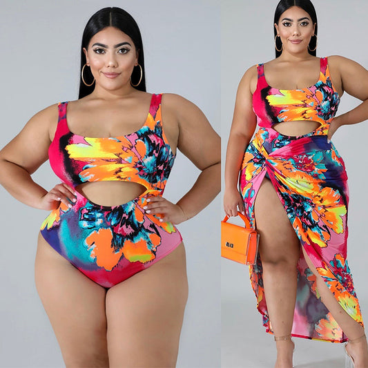 One-Piece Swim Skirt Set