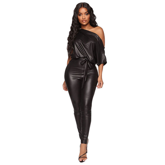 Faux Leather Jumpsuit