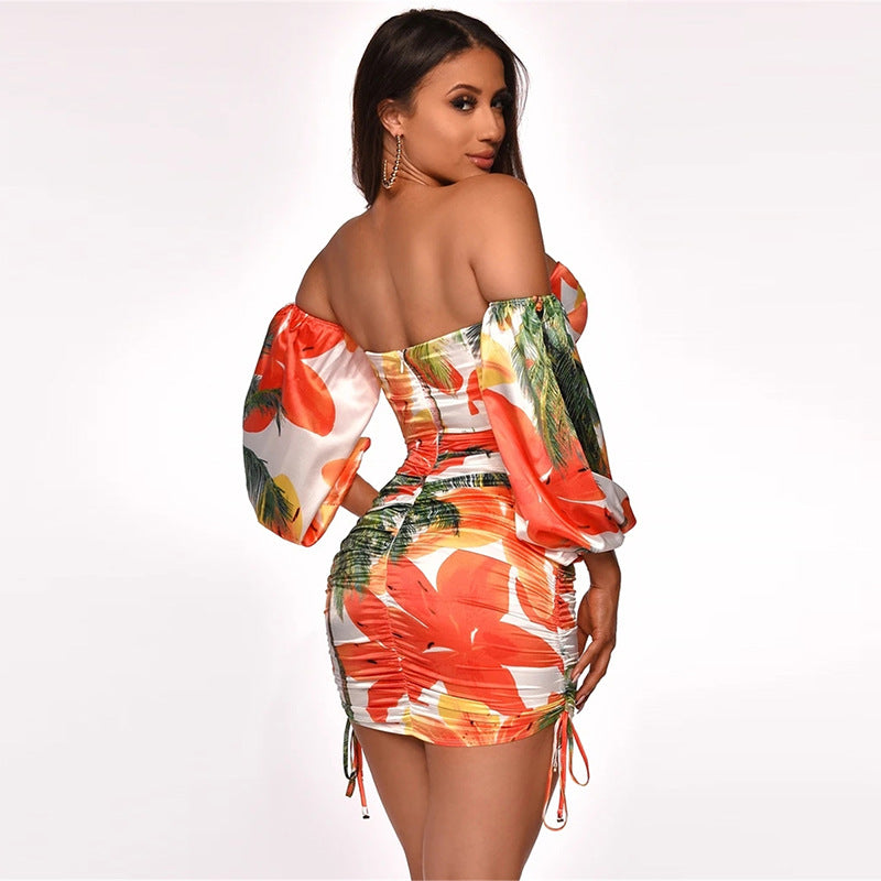 Tropical Off Shoulder Dress