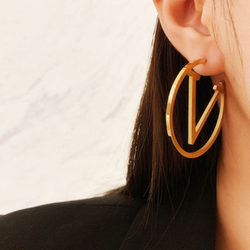 V Hoop Earrings