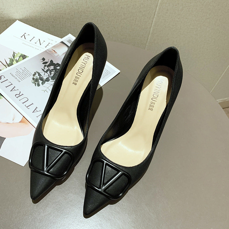 Pointed V Stiletto Heels