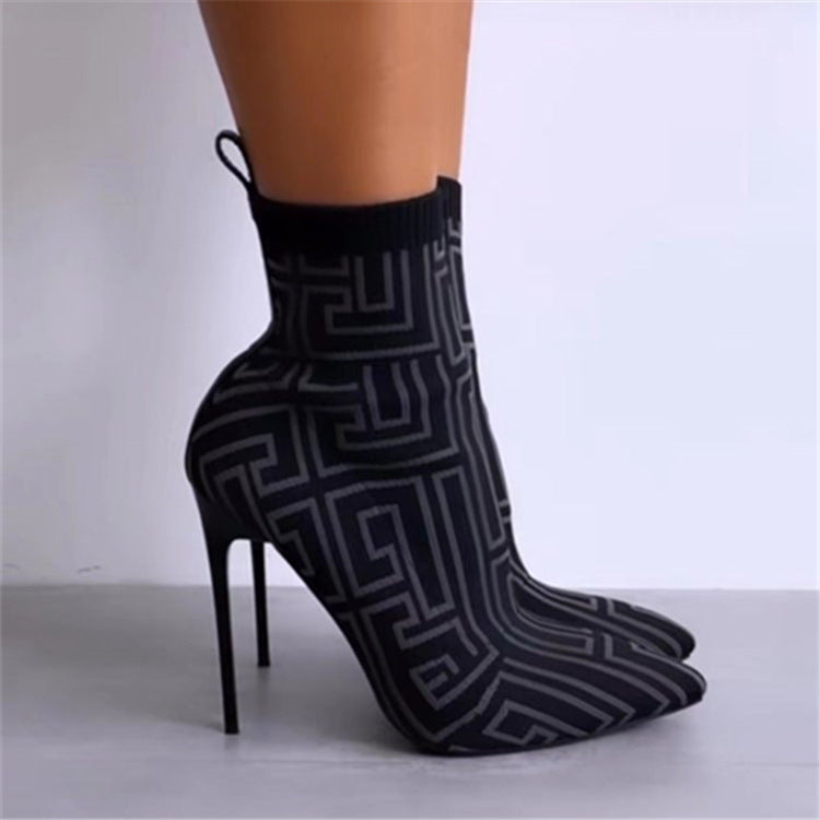 Printed Sock Boots