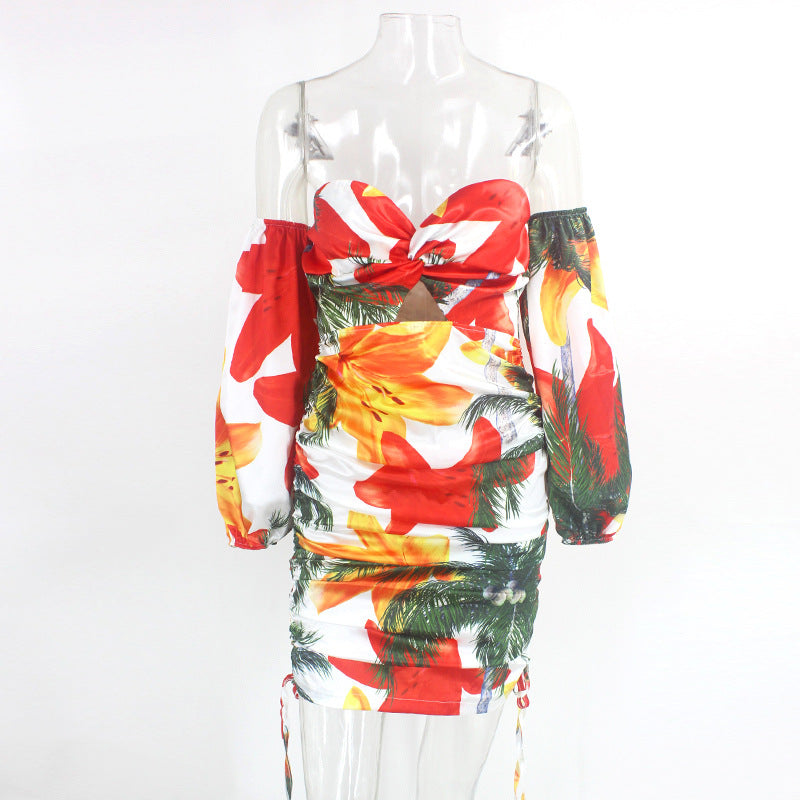 Tropical Off Shoulder Dress