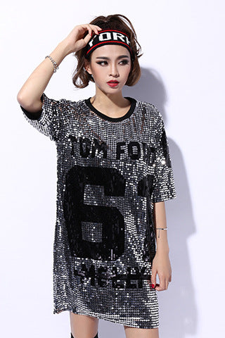 Sequined Jersey Top