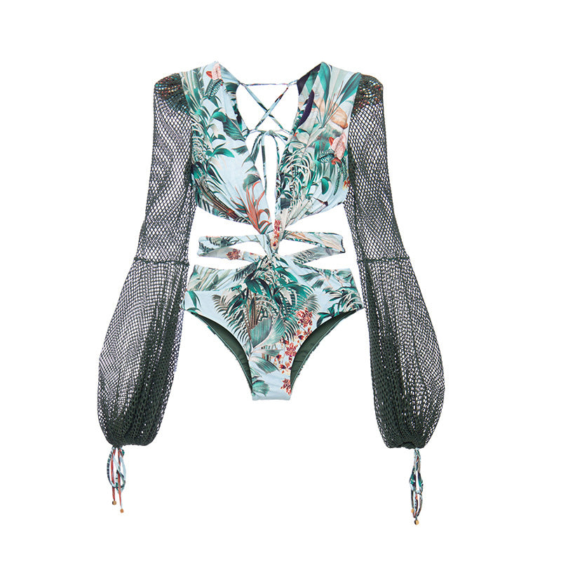 One Piece Long Sleeve Swimsuit