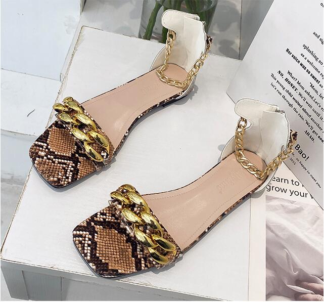 Ankle Chain Flat Sandals