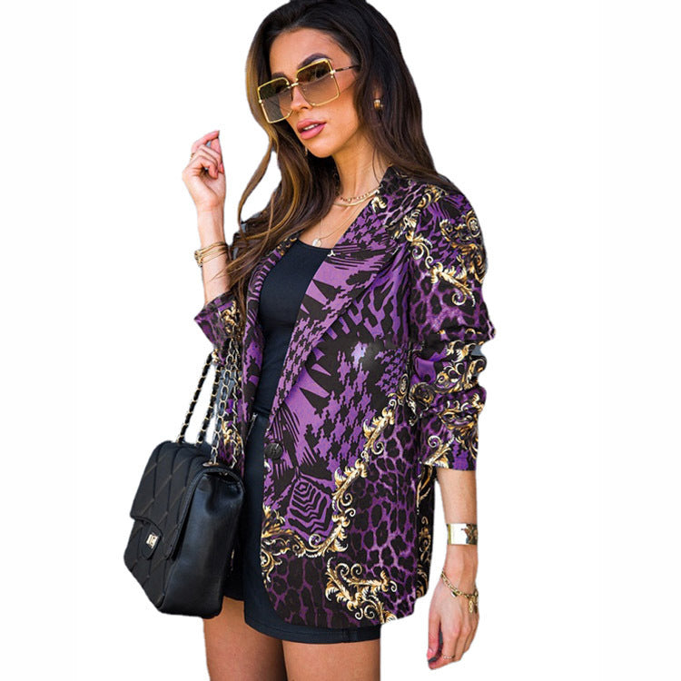 Lapel Printed Blazer