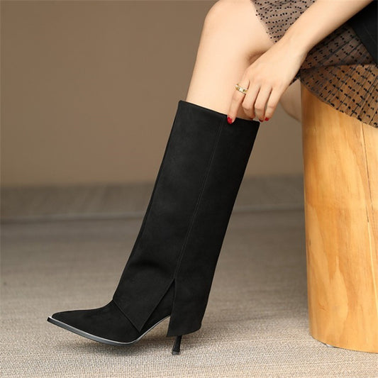 Cuffed Knee High Boots