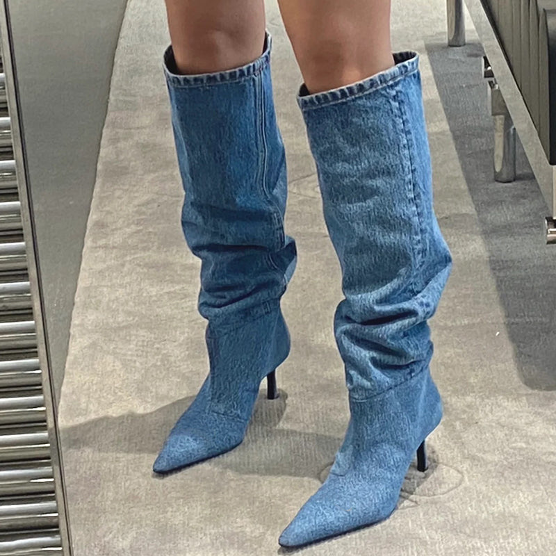 Denim Boots