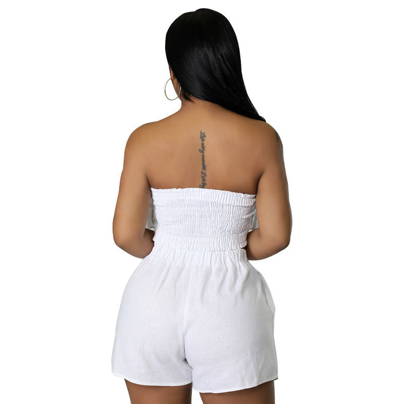 Tube Top Shorts Romper