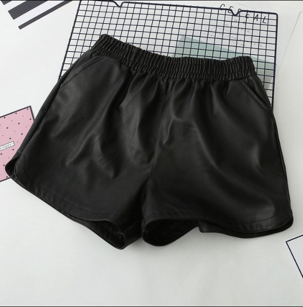 High Waist Leather Shorts