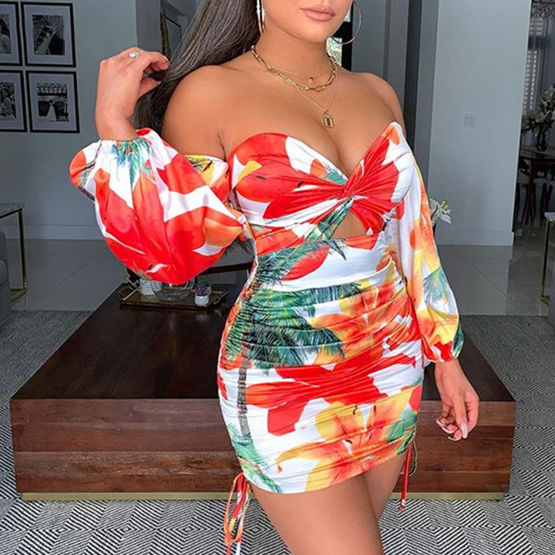 Tropical Off Shoulder Dress