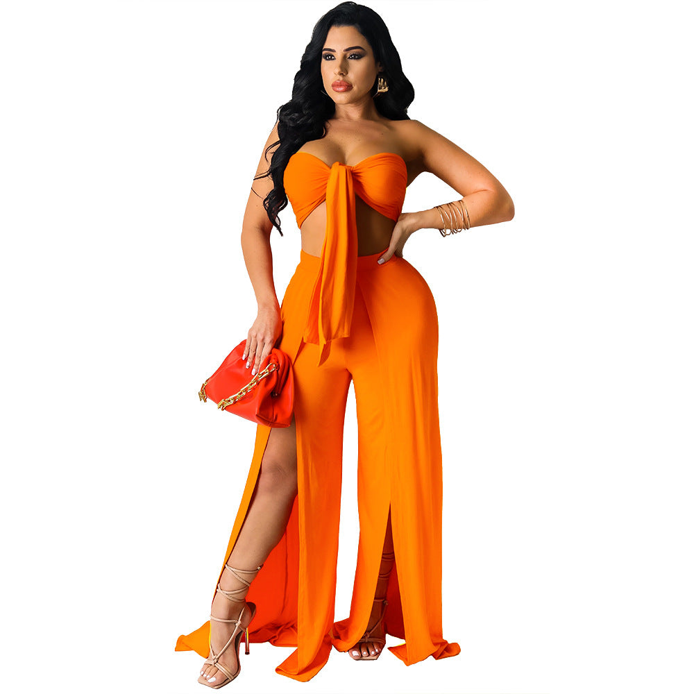 Tie Front Pants Set