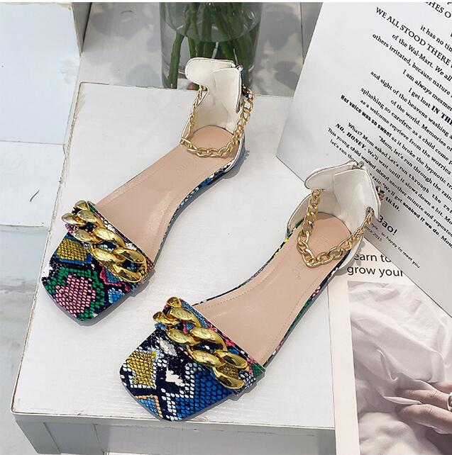 Ankle Chain Flat Sandals