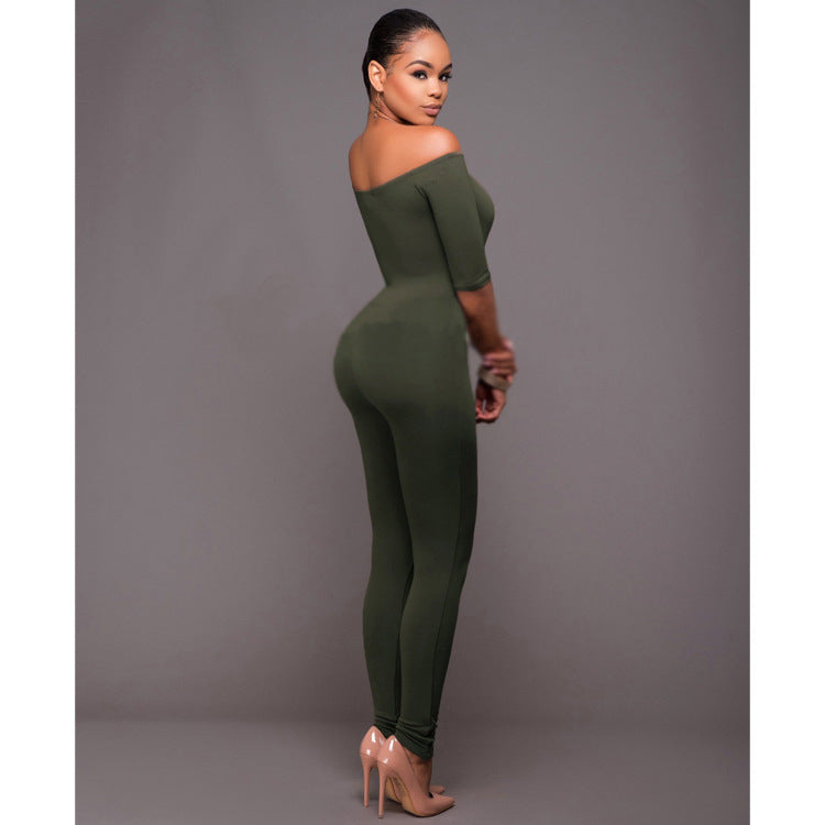 Off Shoulder Bodycon Jumpsuit