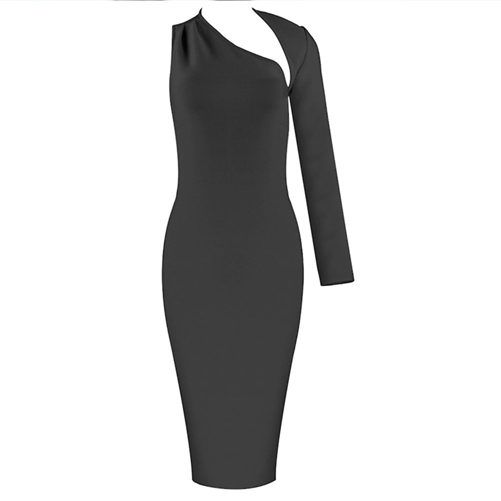 One Sleeve Bandage Dress