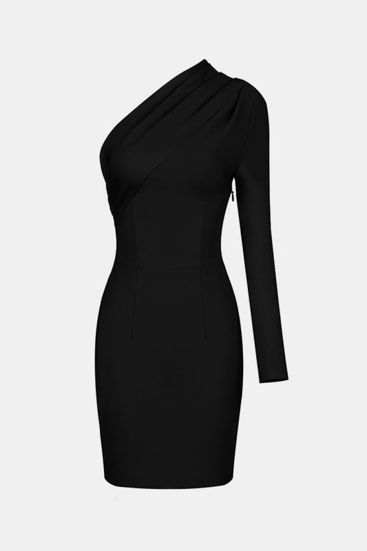 Asymmetrical One Shoulder Bodycon Dress