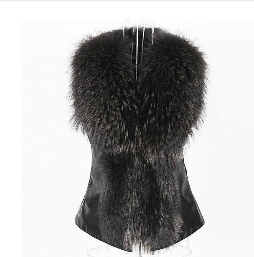 Faux Fur Collar Vest
