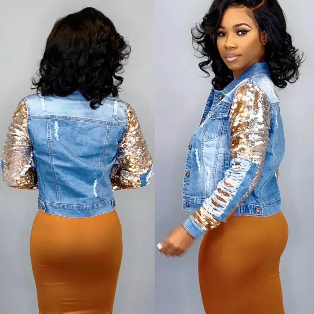 Sequined Denim Jacket