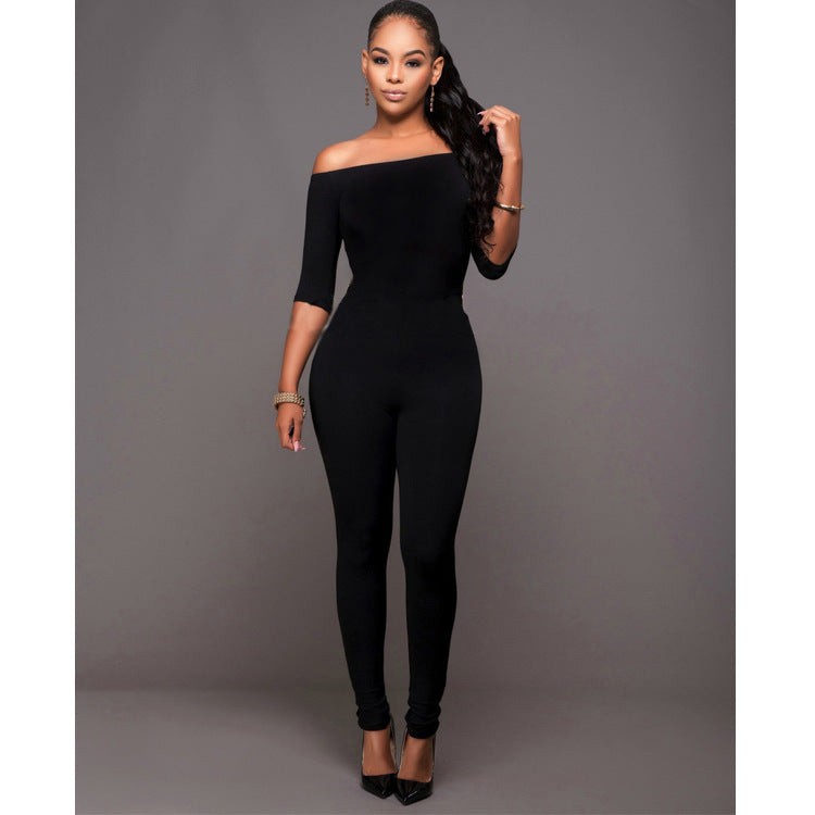 Off Shoulder Bodycon Jumpsuit
