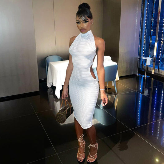 Backless Halter Dress