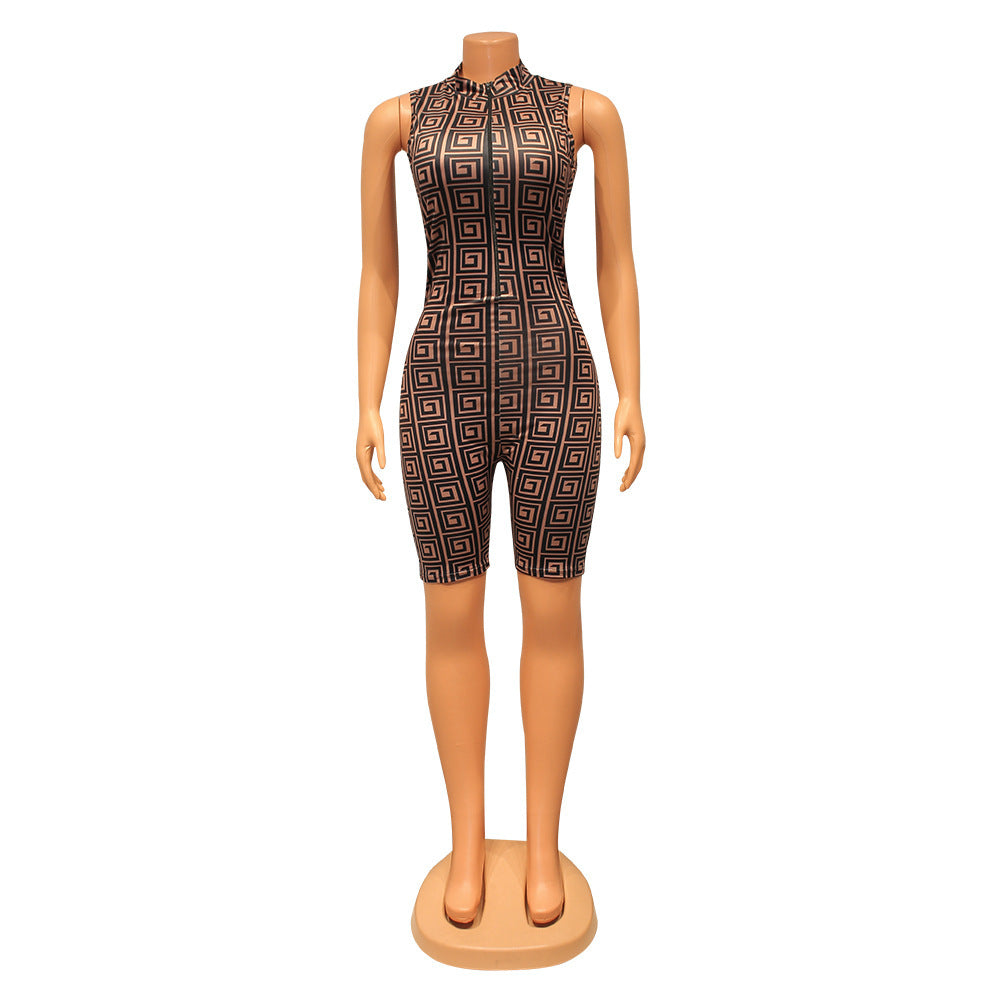 Geometric Print Romper