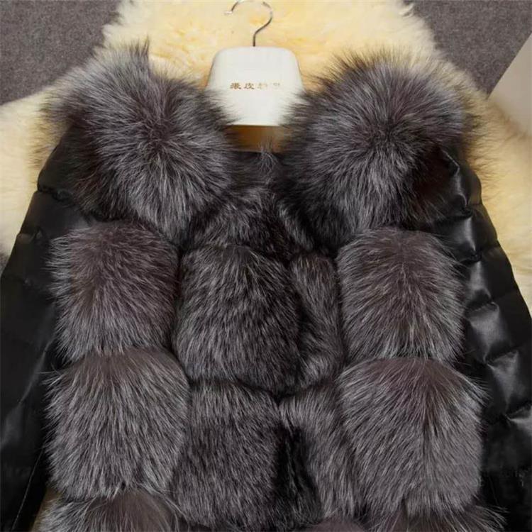 Faux Fur and Leather Coat