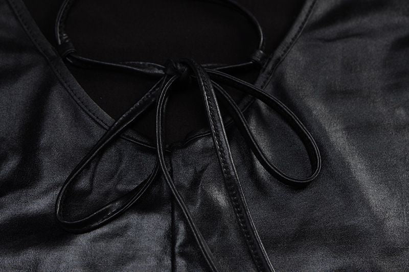 Backless Leather Dress