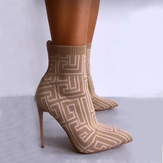Printed Sock Boots